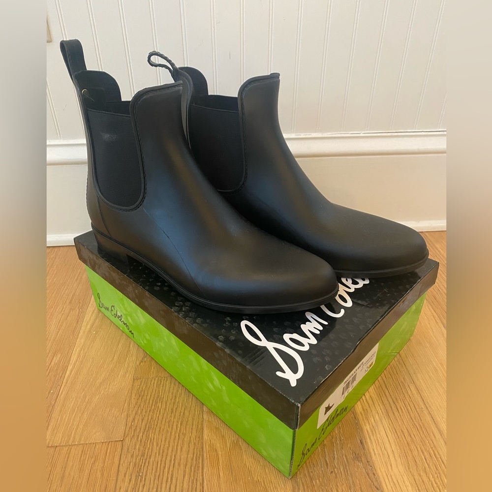 Sam Edelman women’s tinsley ankle rubber boots size 12